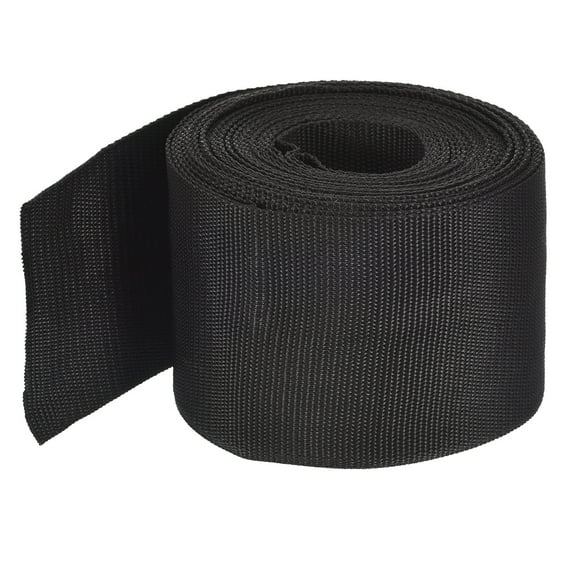 Lightweight Polypropylene Webbing Strap 4" 10 Yard Backpack Black for Luggage Cargo Straps