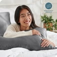 thumbnail image 3 of Bare Home Satin Body Pillowcase - Luxury Pillowcase - Soft and Smooth - Breathable - Envelope Closure, Gray, 3 of 7
