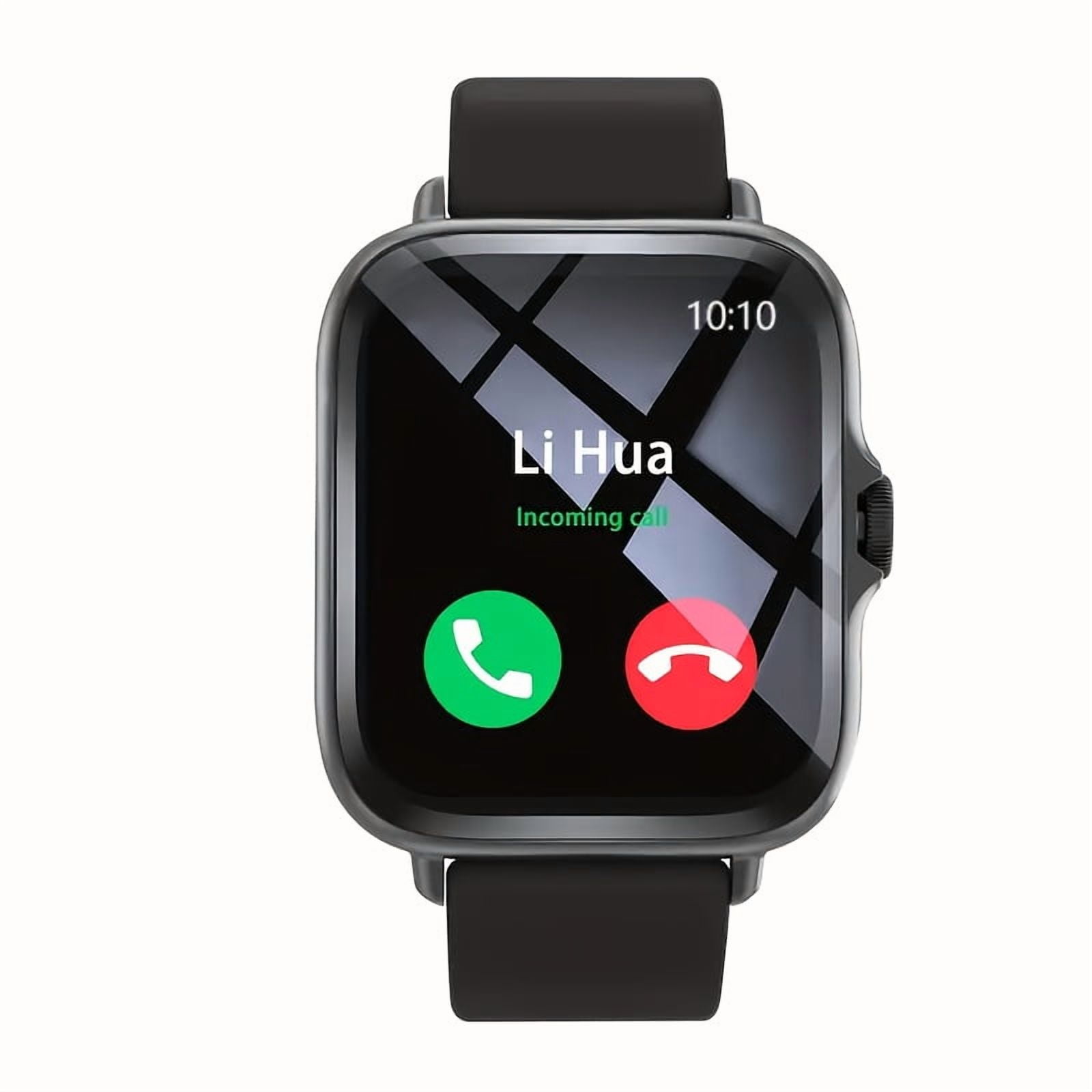 Unisex Sports Smartwatch with 1.83" HD Display, 24H Health & Sleep Tracking, Multi-Sport Modes, Wireless 5.3, Wireless Music/Phone, Remote Camera, App Alerts, USB Rechargeable (Black & Beige)