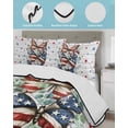 thumbnail image 4 of Quilts Twin Size, Navy Blue Butterfly 4th of July Soft Comforter Bedding Set for Bed, Independence Day Stars Wooden Lightweight Quilted Bedspread with Pillow Cover(2 Pieces), 68x86 Inch, 4 of 6