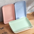 thumbnail image 4 of Monyance wheat fiber plate 4pc Unbreakable Microwave Plates Reusable Snack Dishes(8.27X4.92X0.98Inches), 4 of 10