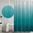 thumbnail image 4 of Teal Ombre Shower Curtain Set - Small 36" x 72" Washable Bathtub Curtain with 12 Hooks, Contemporary Gradient Abstract Art Waterproof Fabric Stall Shower Curtains for Bathroom/Bathtub Décor, 4 of 6