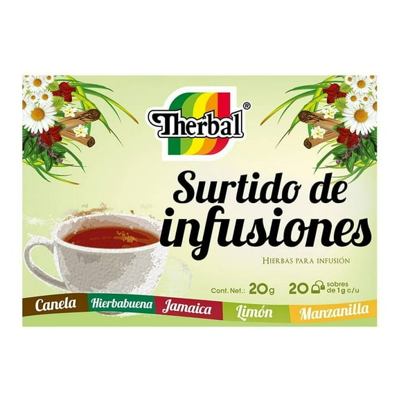 Hierbas para infusión Therbal surtido de infusiones 20 sobres de 1 g c/u