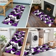 thumbnail image 5 of 2'x6' Rug Runners for Hallways Kitchen, Purple Stripe Non Slip Entryway Beside Floor Carpet Runner, Black Grey White Gradient Striped Geometric Laundry Room Bedroom Throw Rugs Mat for Family Pet, 5 of 8
