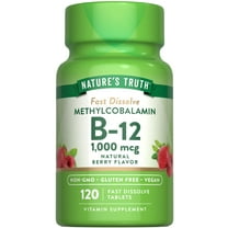 B12 Vitamin Sublingual Tablets | 1000 mcg | 120 Count | Berry Flavor | by Nature's Truth