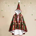 thumbnail image 2 of Christmas Cloak for Women Casual Print Lace Pleated Lace Solid Color Hooded Short Velvet Cape, 2 of 3