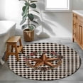 thumbnail image 4 of 4ft Washable Round Rug, Farmhouse Country Non-Slip Circle Area Rug for Living Room Bedroom, Star Bless This Home Black Buffalo Plaid Indoor Floor Mat for Home Decor, 4 of 9