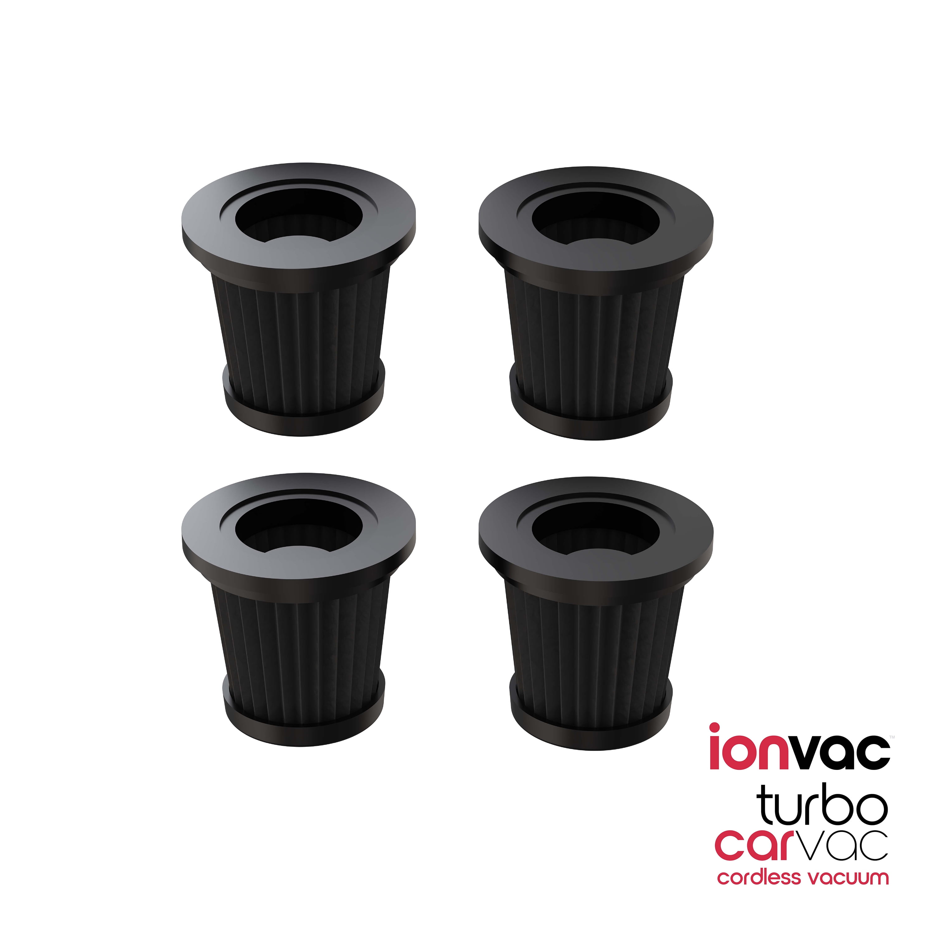 IonVac Turbo Car Vac Filter Replacement Kit, FourPack