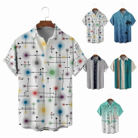 

Big Men s Button Down Short Sleeve Hawaii Shirts with Chest Pocket Soft Clothes Size 100-170/XXS-8XL