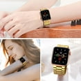 thumbnail image 5 of LGSY Metal Bands Compatible with Apple Watch Band 38mm 40mm Women Men Stainless Steel Strap for iWatch Series 6 5 4 3 2 1 SE Gold, 5 of 8
