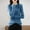 #171-Blue, variant on Women's Solid Color Raglan Sleeve Sweater, Long Sleeve Round Neck Casual Fashion Top for Daily Wear