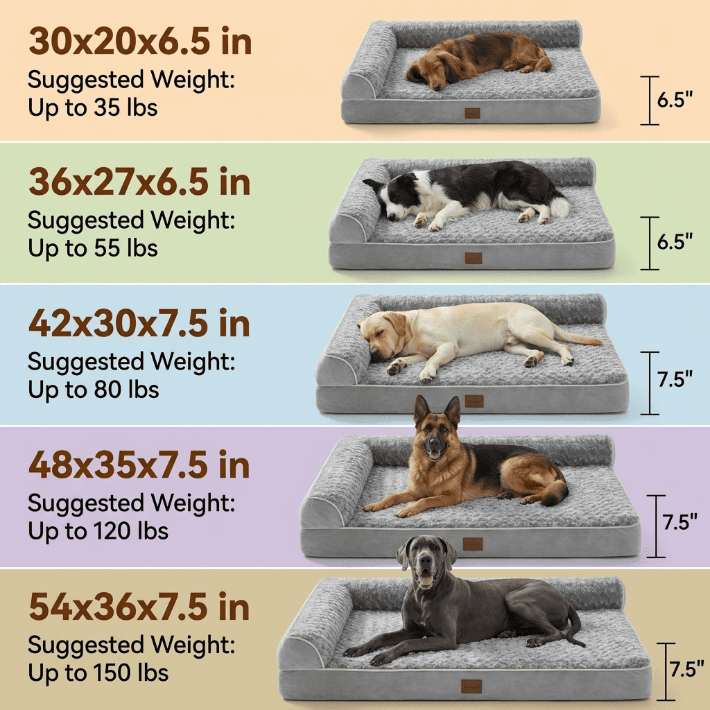 BlissHaven Orthopedic Dog Bed for Extra Large Dogs, 42"x30" Dual-Layer Memory Foam Dog Couch, Waterproof Removable Washable Cover, Non-Slip Bottom