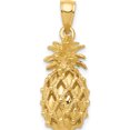 thumbnail image 1 of 14K Yellow Gold 3-D Cut-Out Pineapple Pendant (26 X 11) Made In Peru c3205, 1 of 6