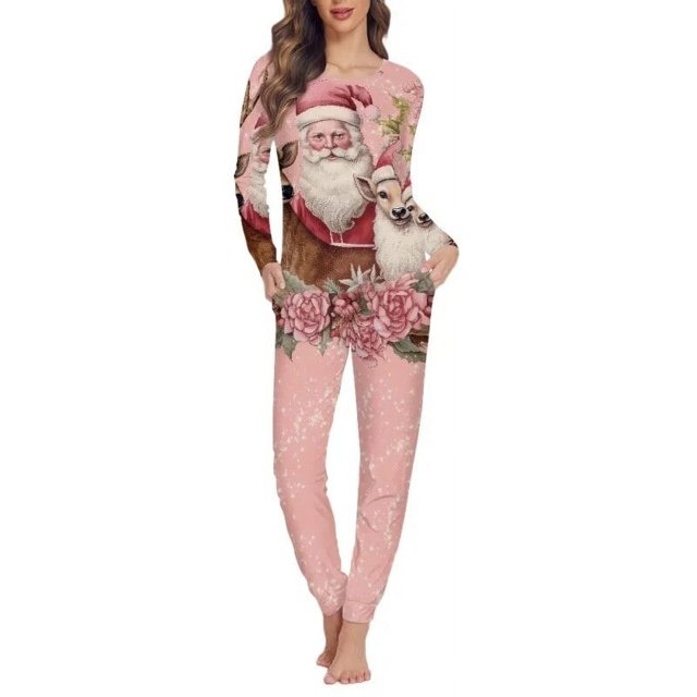 Conjunto de pijama informal para mujer, ropa de dormir de manga larga, traje elegante para el hogar, regalo de Navidad