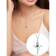 thumbnail image 5 of VESITIM Cross Pendant Necklace Sterling Silver Infinite Rose Flower Necklace Women Faith Jewelry Gift with May Birthstone Created Emerald, 5 of 7