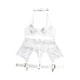 thumbnail image 1 of Conjunto de ropa interior para mujer, bralette transparente para cosplay, lencería de malla para boda. Blanco M, 1 of 9