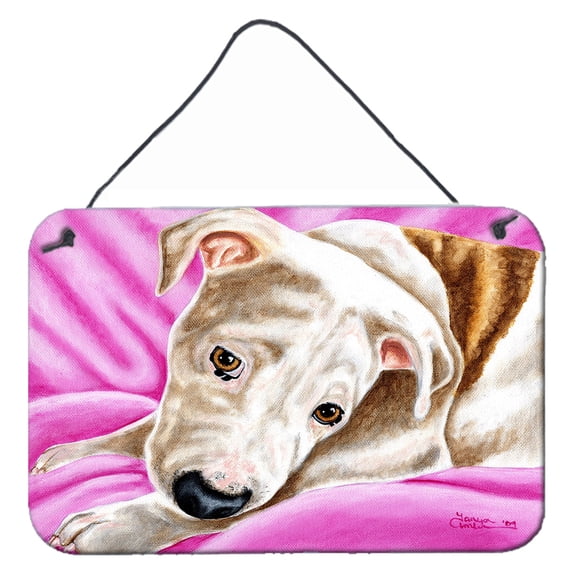 Carolines Treasures AMB1413DS812 Dream Girl Pit Bull Wall or Door Hanging Prints  8x12 multicolor