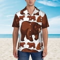 thumbnail image 4 of Brown Bears Hawaiian Shirts For Men, Summer Short-Sleeve Relaxed-Fit Button-Down Shirts Large, 4 of 9