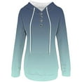 thumbnail image 5 of Daznico Women's Street Style Gradually Changing Color Button Collar Pocket Drawstring Casual Sports Hoodie,Size S, 5 of 5