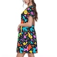 thumbnail image 2 of Logiee Colorful Air Balloons1 Print Womens Summer Dress,Casual Short Sleeve Sundresses,Beach A-line Shift Dress with Pockets, 2 of 6