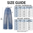 thumbnail image 4 of FEDPOP Girls Wide Leg Baggy Jeans, High Waisted Denim Pants with Pockets, Casual Y2K Loose Trousers for Kids, Blue, 8-14Y, 4 of 7