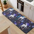 thumbnail image 5 of Dark Blue Unicorn Floral Pattern Kitchen Rug Mat,Kitchen Runner Rugs Non Skid Washable,Decorative Kitchen Floor Mats for Kitchen,Sink,Laundry,17"x47.2", 5 of 7
