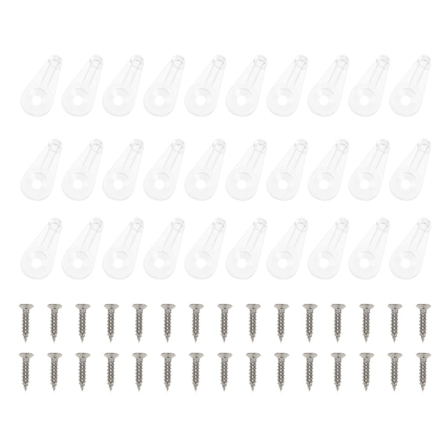 WEUVEB 30pcs Mirror Hanger Clips Transparent for Assembly and Home Use