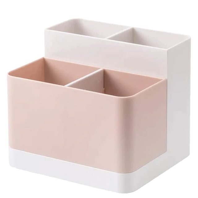 Desk Pencil Pen Holder, Modern Aesthetic Design Blends Style And Functionality, Multi-Functional Organizer For Office And Home (White+Pink)