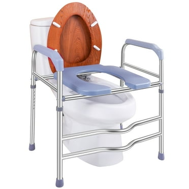 Deewow Raised Toilet Seat with Handles up to 400 lbs, Toilet Seat Riser for Seniors with Adjustable Height, Raised Toilet Seat for Elderly, Pregnant and Handicap, Fit Any Toilet