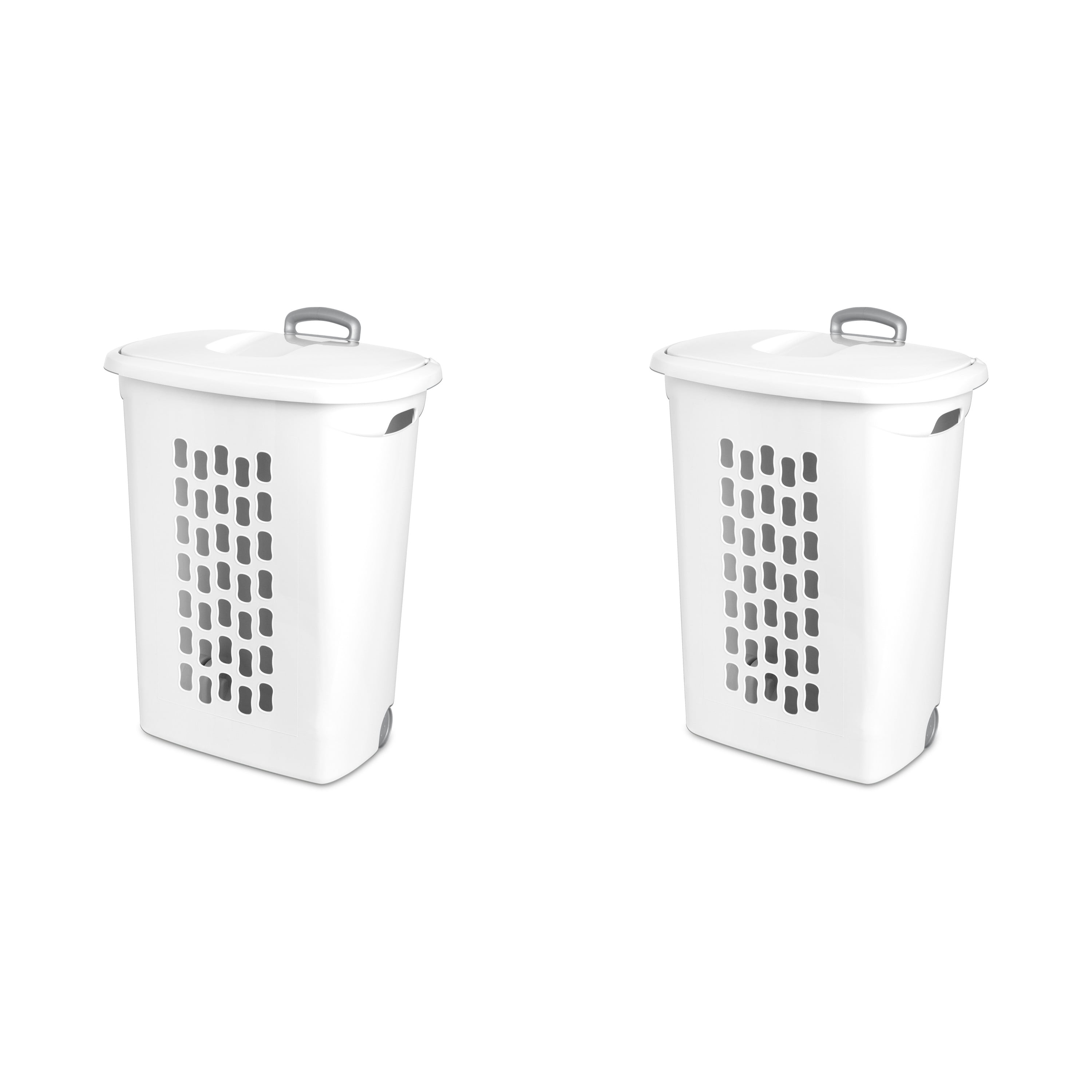 NEW Rolling Laundry Hamper Basket Washing Clothes Sorter Storage Wheels 3-Pack 