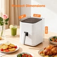 thumbnail image 3 of Dozzle 3QT Compact Digital Air Fryer, 400℉ Precision Heating, One-Touch Auto Shut-off, Nonstick Basket Dishwasher-Safe for Healthy Roast, Bake, Broil & Reheat, White, 3 of 7
