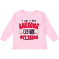 thumbnail image 3 of Inktastic That's My Awesome Brother Out There with Baseballs Boys or Girls Long Sleeve Toddler T-Shirt, 3 of 5