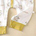 thumbnail image 5 of Baby Boy Girl Solid Romper Ribbed Long Sleeve Bodysuit Jumpsuit Infant Knitted Outfits Clothes 3-4 Years Newborn Crawling Suits Yellow, 5 of 5