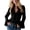 Black, variant on Women Shirt V-neck Ruffle Trim Flared Long Sleeve Casual Tops Pure Color Office Lady Chiffon Shirt Work Wear