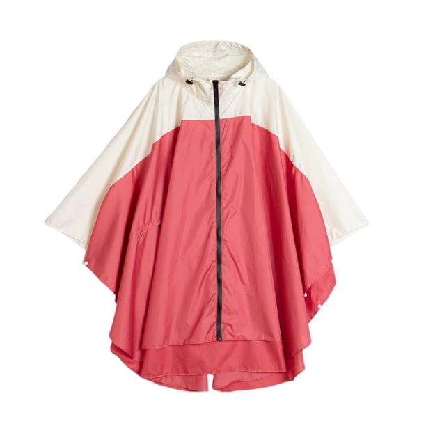 Impermeable Transpirable Poncho Chaqueta Con Capucha Impermeable Al Aire Libre Viaje Raincape Beige rojo Yuyangstore Chubasquero de mujer