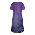 thumbnail image 4 of Vestido Corto de Verano Moda Gradiente Corto de Manga en V Cuello Vestido Casual, Poliéster Ligero de Verano, Lavado de Manos, 4 of 7
