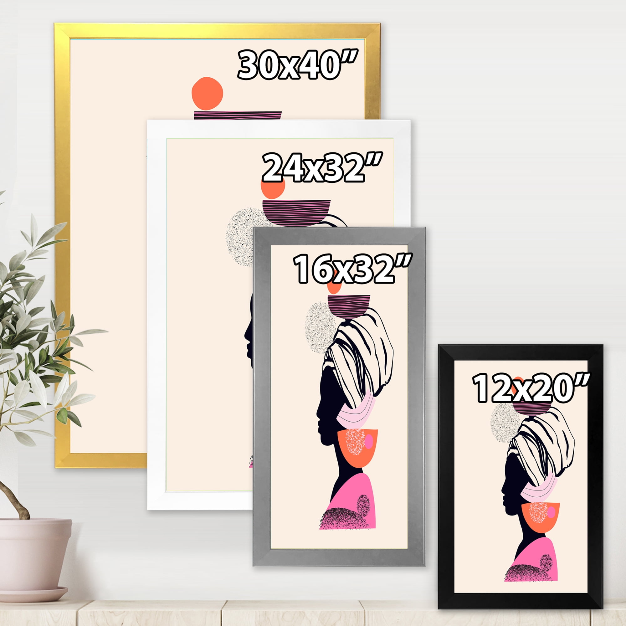 Designart 'Ethnic Portrait of African American Woman' Modern Framed Art Print