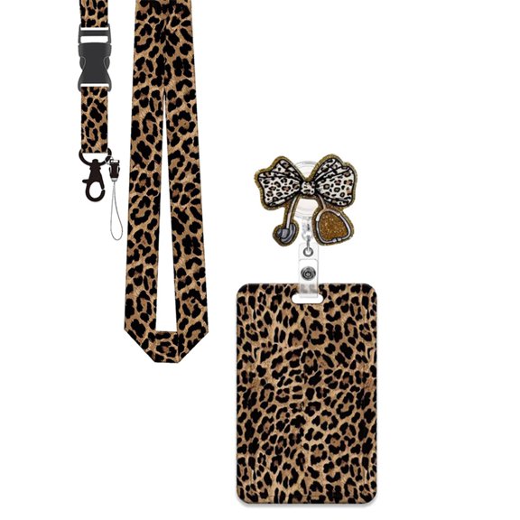 Vertical Badge Card Holder with Lanyard, Credential Reel Clip Set for School Access Event Entry Staff Daily Wear