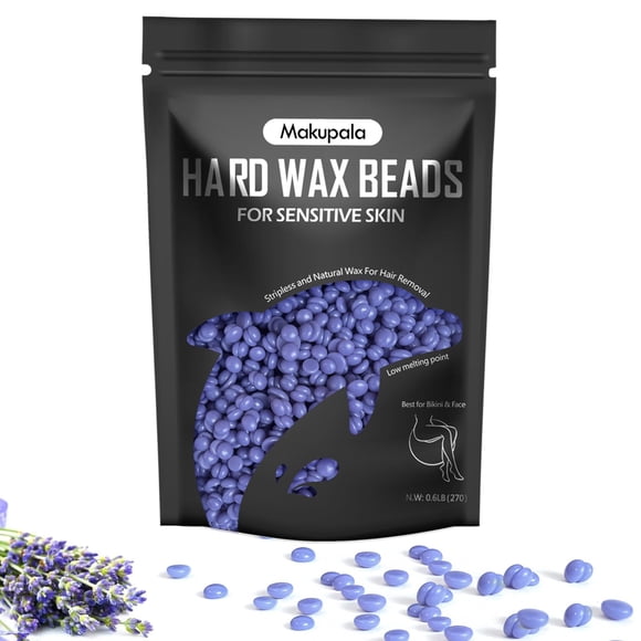 Hard Wax Beads Makupala, cera brasileña, 0,27 kg, para piel sensible