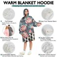 thumbnail image 5 of Wearable Oversized Blanket,Pioneer Flower Floral Print Pattern Wearable Blanket Hoodie for Adults,Cozy Hooded Blankets with Super Pockets,Super Warm Fuzzy Pullover for Women & Men, 5 of 6