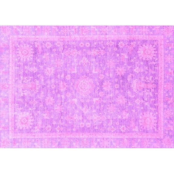 Ahgly Company Indoor Rectangle Oriental Purple Traditional Area Rugs, 8' x 12'