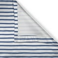 thumbnail image 5 of Ambesonne Harbour Stripe Grommet Curtain, Hand Drawn Sea, 50" x 72", Night Blue White, 5 of 6