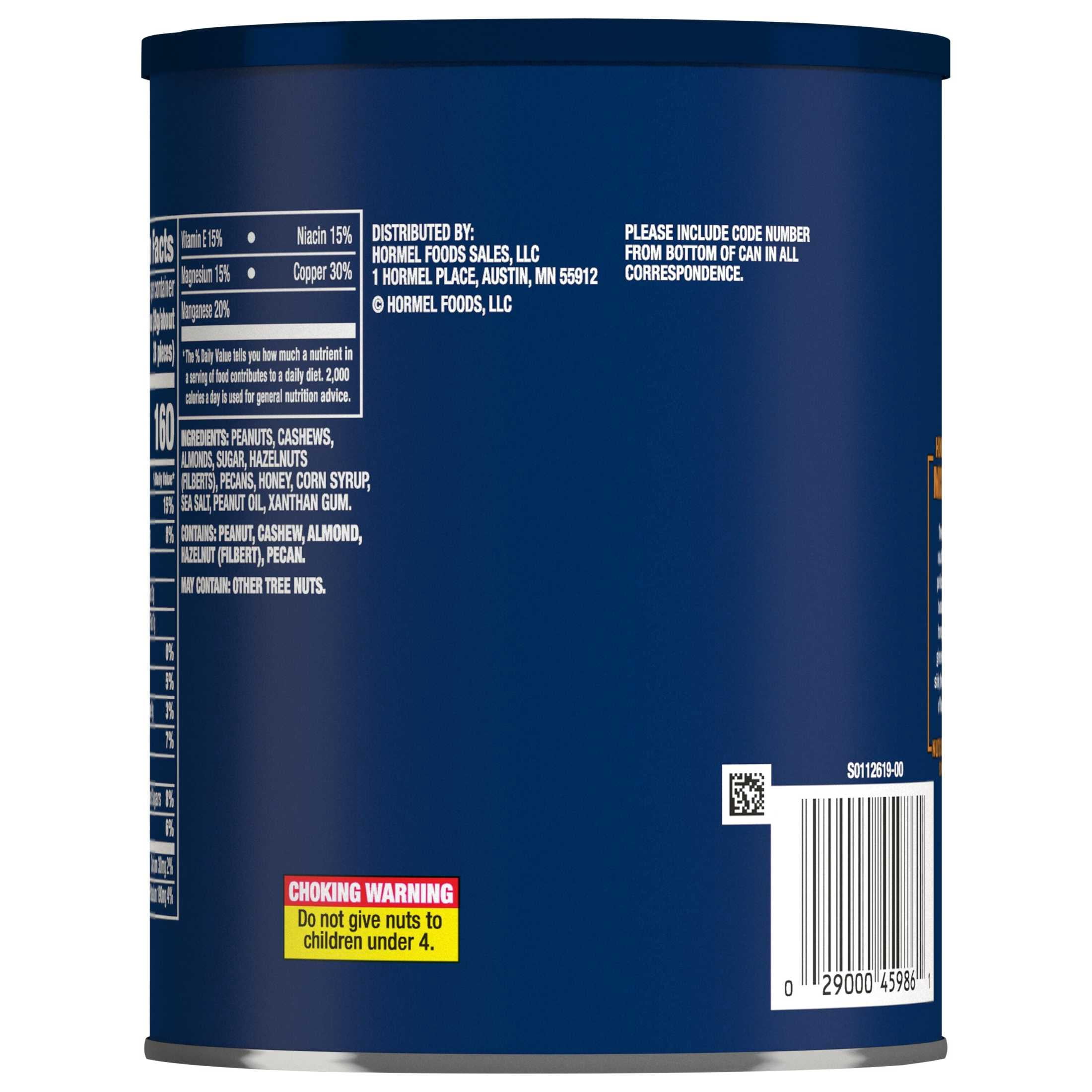 PLANTERS Honey Roasted Mixed Nuts, Party Snacks, Plant-Based Protein, 15 oz Steel Can