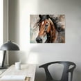 thumbnail image 3 of COMIO Large Horse Canvas Wall Art - Brown Horse Picture for Wall Decor Rustic Wood Plank Effect Canvas Painting Animal Portrait Canvas Print Artwork for Living Room Bedroom Wall Decoration, 3 of 4