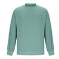 thumbnail image 6 of BiZtdJrK Mens Long Sleeve Oversized Tshirts Casual Crewneck Distressed Washed Tops with Pocket Fall Pullover Blouse, Mint Green, M, Mens Gifts, 6 of 7