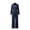 Navy, variant on Ruohan Women's Casual Button Down Wide Leg Jumpsuit with Belt