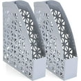 thumbnail image 1 of Mintra Office Plastic Desk Organizers 2pk (Grey, Magazine File), 1 of 3