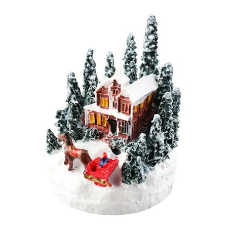 

Zmeidao Christmas Winter Village Houses LED Lighted DIY Christmas Doll Figurines Christmas Miniature Resin Ornament Kits for Christmas Holiday Decor