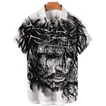 thumbnail image 4 of Camisetas gráficas de Cristo Jesús para hombres, ropa, camisas hawaianas estampadas en 3D, camisetas de playa de manga corta, blusas Y2K, ropa vintage, blusas con solapa, 4 of 5