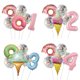 thumbnail image 2 of Juego de globos de aluminio con forma de donuts y helado, 1/6 unidades, números grandes del 0 al 9, para decoración de fiestas de cumpleaños de niñas y niños, 2 of 5